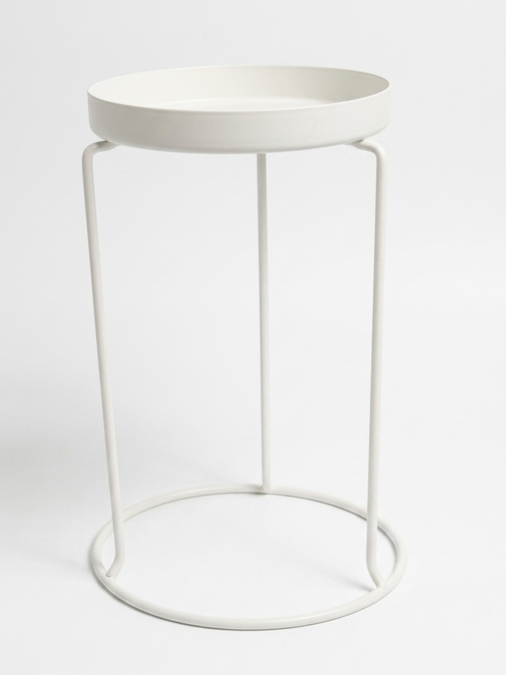 IKEA LÅNGNÄBB White Minimalist Metal Plant Stand 10”